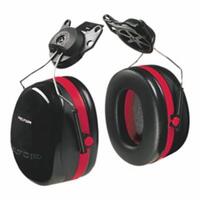 3M PELTOR OPTIME 105 EARMUFF, BLACK/RED, CAP MOUNT