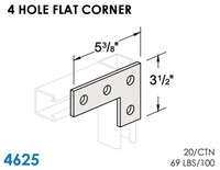 STRUT BRACKETS - 4 HOLE FLAT CORNERS - 3-1/2
