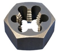 1/2-13 LEFT HAND RETHREADING HEX DIE CARBON STEEL