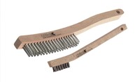 3X7 WELDERS TOOTHBRUSH - STAINLESS WIRE, WOODEN BLOCK