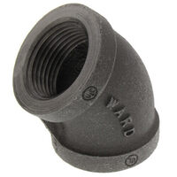 BLACK MALLEABLE IRON ELBOW 45 D 2