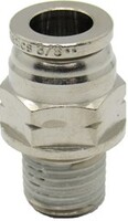 3/8 HOSE X 1/4 MPT PUSH-IN MALE CONNECTOR, NICKEL/PLATED BRASS