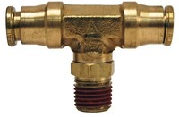 1/8 X 1/8 PUSH-IN X MALE NPT SWIVEL BRANCH TEE, BRASS