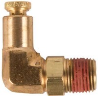 BRASS PUSH-CONN 1/2 TUBING X 3/8 M NPT X 90 SWIVEL ELBOW