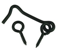 W40-2 GATE HOOK - BLACK ZINC PLATED