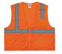 ECONOMY VEST, CLASS II MESH ZIPPER, ORANGE - L / XL