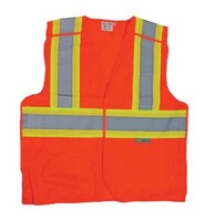 CLASS 2, 5 POCKET BREAKAWAY SAFETY VEST, ORANGE MED