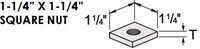 STRUT NUTS - SQUARE NUTS - 3/8